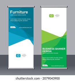 Abstract banner roll up set, standee banner template, Modern banner design.