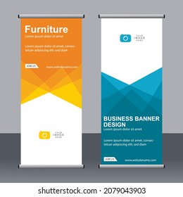 Abstract banner roll up set, standee banner template, Modern banner design.