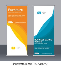 Abstract banner roll up set, standee banner template, Modern banner design.