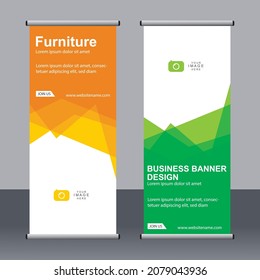 Abstract banner roll up set, standee banner template, Modern banner design.