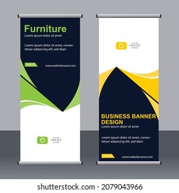 Abstract banner roll up set, standee banner template, Modern banner design.