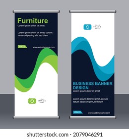 Abstract banner roll up set, standee banner template, Modern banner design.