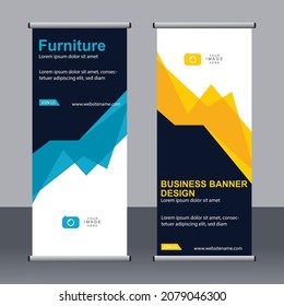 Abstract banner roll up set, standee banner template, Modern banner design.