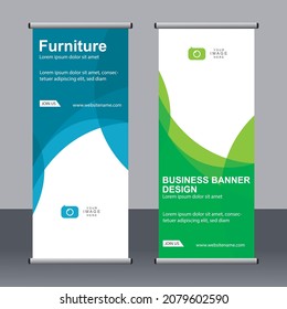 Abstract banner roll up set, standee banner template, Modern banner design.