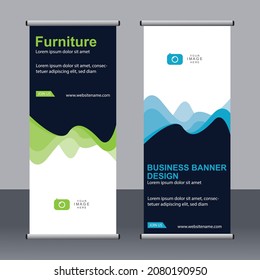 Abstract banner roll up set, standee banner template, Modern banner design.