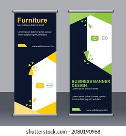 Abstract banner roll up set, standee banner template, Modern banner design.
