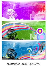 abstract banner set