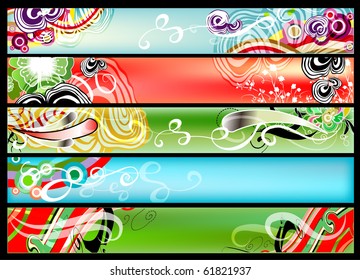 abstract banner set