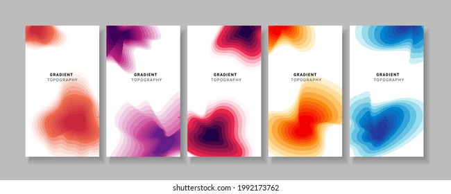 Abstract banner set with colorful gradient topographic.
