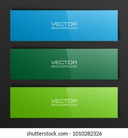 Abstract banner set. Nameplate shape. Rectangle form three advertising banner poster. The flat title banner image. Advertising Design paper shape. label ribbon tag. Three straight arrow ribbon banner
