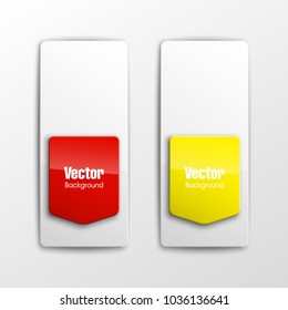 Abstract banner set. Nameplate shape. Rectangle form three advertising banner poster. The flat title banner image. Advertising Design paper shape. label ribbon tag. Three straight arrow ribbon banner