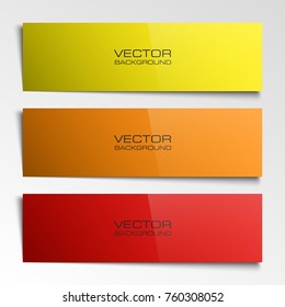 Abstract banner set. Nameplate shape. Rectangle form three advertising banner poster. The flat title banner image. Advertising Design paper shape. label ribbon tag. Three straight arrow ribbon banner