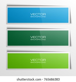 Abstract banner set. Nameplate shape. Rectangle form three advertising banner poster. The flat title banner image. Advertising Design paper shape. label ribbon tag. Three straight arrow ribbon banner