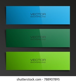 Abstract banner set. Nameplate shape. Rectangle form three advertising banner poster. The flat title banner image. Advertising Design paper shape. label ribbon tag. Three straight arrow ribbon banner