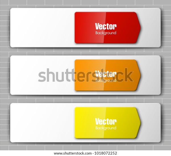 Abstract Banner Set Nameplate Shape Rectangle Stock Vector Royalty Free