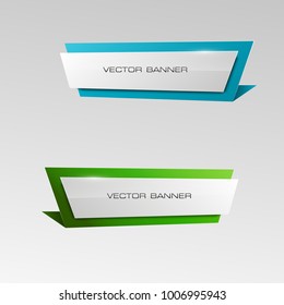 abstract banner set. The rectangle form as two advertising banner poster. The flat banner with rounded corners image. Advertising Design shape. label ribbon tag. Two straight arrow ribbon banner