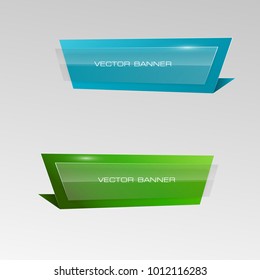 abstract banner set. The rectangle form as two advertising banner poster. The flat banner with rounded corners image. Advertising Design shape. label ribbon tag. Two straight arrow ribbon banner
