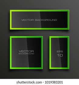 abstract banner set. The rectangle form as three advertising poster. The flat banner image. Advertising Design shape. label banner tag.
