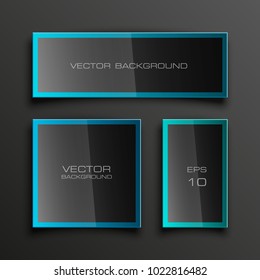 abstract banner set. The rectangle form as three advertising poster. The flat banner image. Advertising Design shape. label banner tag.