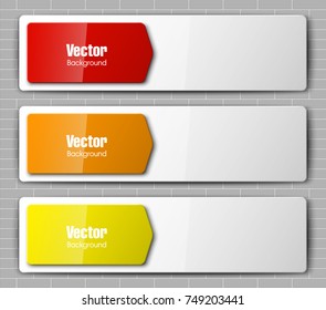 abstract banner set. The rectangle form as two advertising banner poster. The flat banner with rounded corners image. Advertising Design shape. label ribbon tag. Two straight arrow ribbon banner