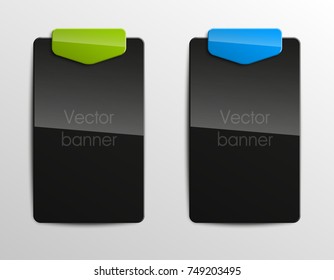 abstract banner set. The rectangle form as two advertising banner poster. The flat banner with rounded corners image. Advertising Design shape. label banner tag.