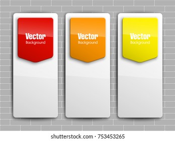 abstract banner set. The rectangle form as two advertising banner poster. The flat banner with rounded corners image. Advertising Design shape. label ribbon tag. Two straight arrow ribbon banner