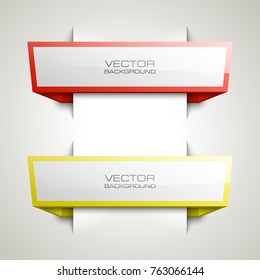 abstract banner set. The rectangle form as two advertising banner poster. The flat banner with sharp corner image. Advertising Design shape. label ribbon tag. Two straight arrow ribbon banner