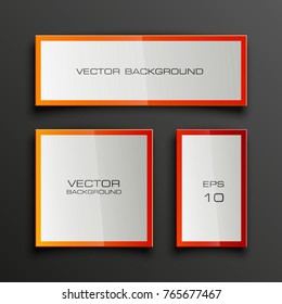 abstract banner set. The rectangle form as three advertising poster. The flat banner image. Advertising Design shape. label banner tag.