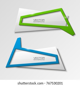 abstract banner set. The rectangle form as two advertising banner poster. The flat banner with sharp corner image. Advertising Design shape. label ribbon tag. Two straight arrow ribbon banner