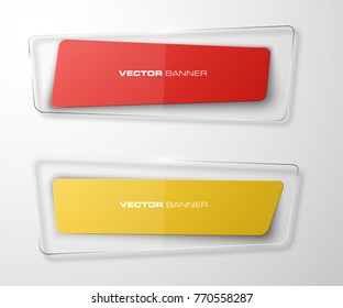 abstract banner set. The rectangle form as two advertising poster. The flat banner image. Advertising Design shape. label banner tag.