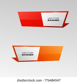 abstract banner set. The rectangle form as two advertising banner poster. The flat banner with rounded corners image. Advertising Design shape. label ribbon tag. Two straight arrow ribbon banner
