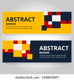 Abstract banner set with yellow and dark blue background color. banner website template. Modern banner design. Vector illustration eps10