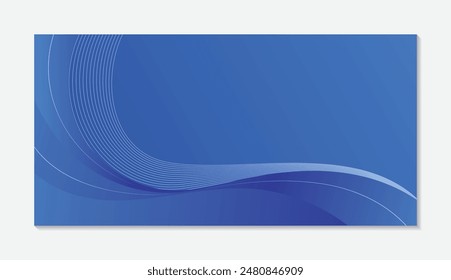 Abstract banner simple blue background curved pattern design, vector abstract design template banner for business and blue.