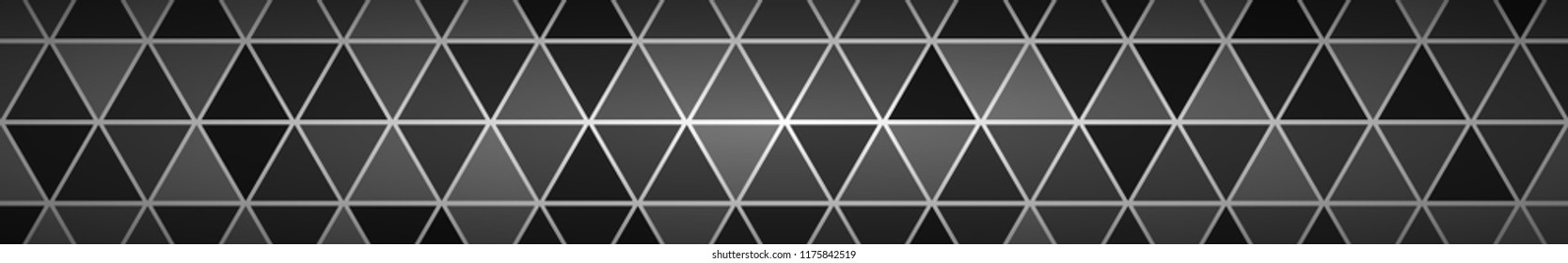 Abstract banner of small triangles in black and gray colors