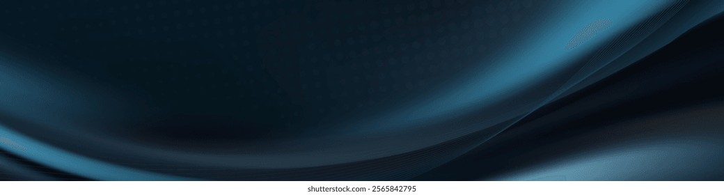 abstract banner with a smooth dark blue wave