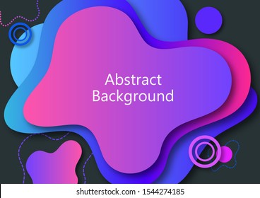 Abstract banner with smooth dynamic gradient shapes. Flowable liquid forms. 3d layered paper poster. Business presentation or brochure template. Vector.