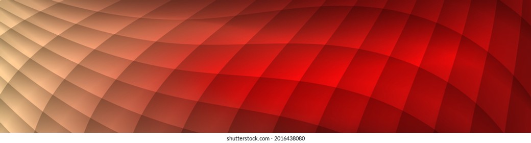 abstract banner. a smoothly deformed surface made of translucent polygons on a beige-red background. vector 