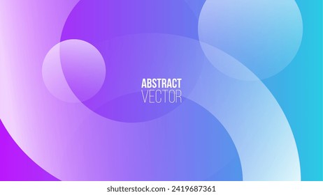 Pancarta abstracta con círculos de gradiente blanco suave. Fondo futurista con formas de círculo dinámico desenfocadas para el diseño gráfico creativo. Ilustración vectorial.