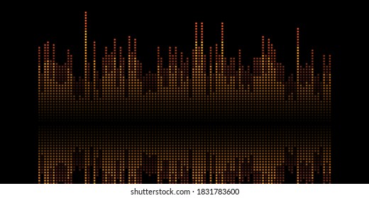 Abstract banner with a soundwaves pixel design