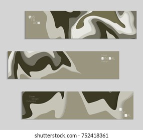 Abstract banner template with 3D paper cut art. Vector  paper cut layers create topography map concept or smooth origami paper carving craft. Wavy layered material design paper art poster.