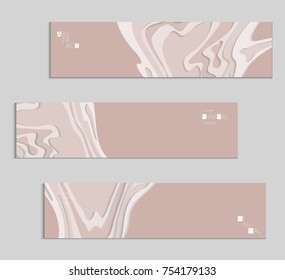 Abstract banner template with 3D paper cut art. Vector  paper cut layers create topography map concept or smooth origami paper carving craft. Wavy layered material design paper art poster.