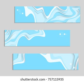 Abstract banner template with 3D paper cut art. Vector  paper cut layers create topography map concept or smooth origami paper carving craft. Wavy layered material design paper art poster.