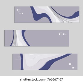 Abstract banner template with 3D paper cut art. Vector  paper cut layers create topography map concept or smooth origami paper carving craft. Wavy layered material design paper art poster.