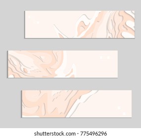 Abstract banner template with 3D paper cut art. Vector  paper cut layers create topography map concept or smooth origami paper carving craft. Wavy layered material design paper art poster.