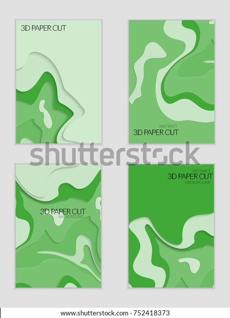 Download Abstract Banner Template 3d Paper Cut Stock Vector Royalty Free 752418373