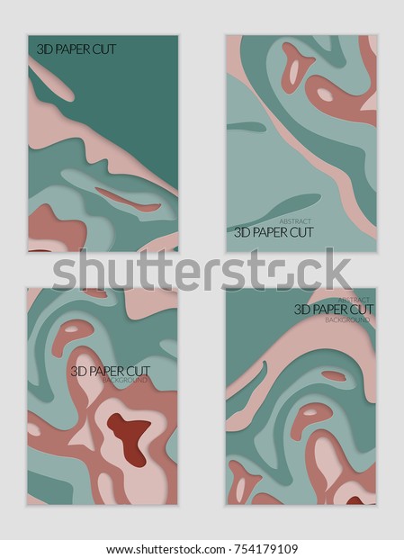 Download Abstract Banner Template 3d Paper Cut Stock Vector Royalty Free 754179109