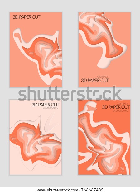 Download Abstract Banner Template 3d Paper Cut Stock Vector Royalty Free 766667485