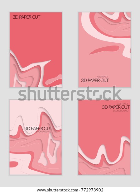 Download Abstract Banner Template 3d Paper Cut Stock Vector Royalty Free 772973902