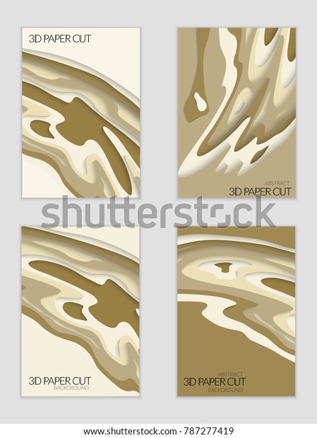 Download Abstract Banner Template 3d Paper Cut Stock Vector Royalty Free 787277419