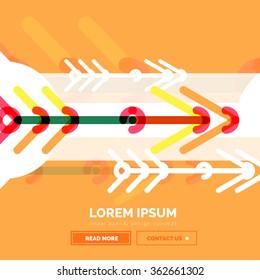 Abstract banner template with arrows, linear design style
